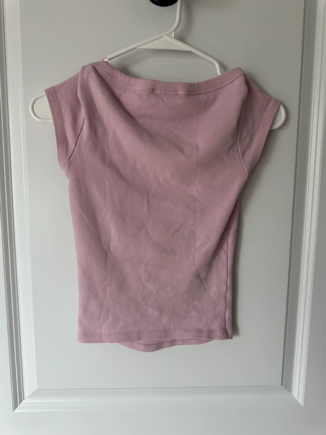 Zara Pink Ribbed Cropped Boat Neckline Size S - photo 3
