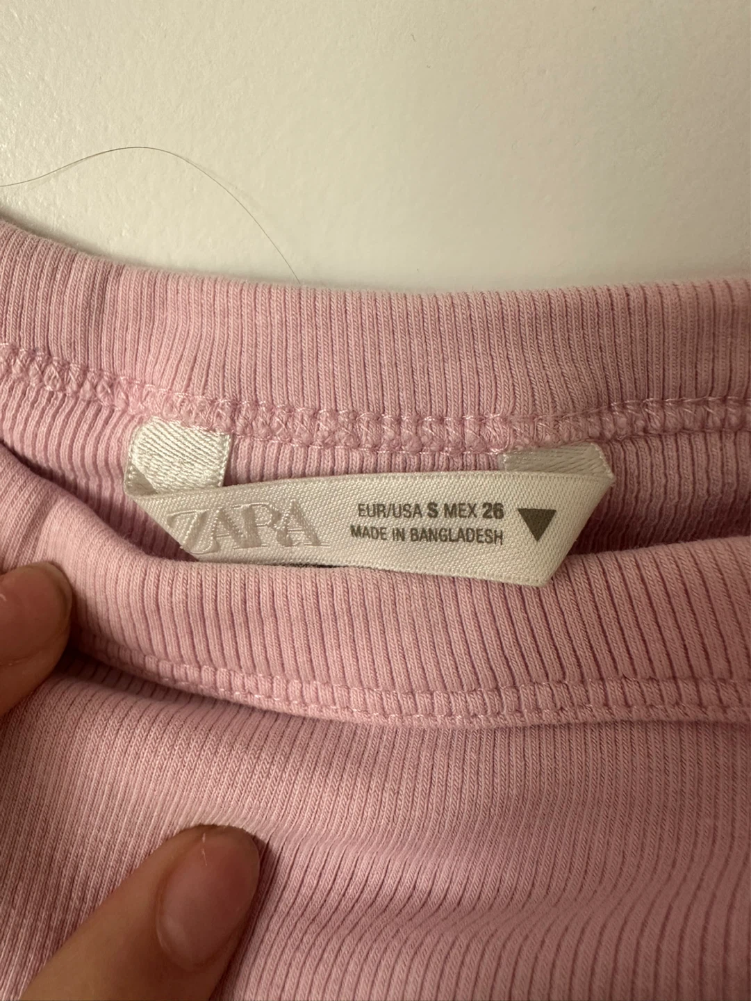 Zara Pink Ribbed Cropped Boat Neckline Size S - photo 2
