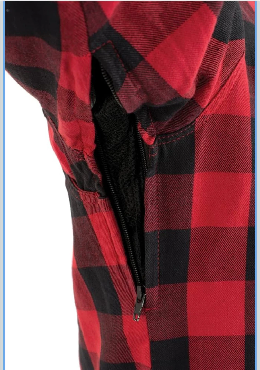 New Milwaukee Leather Men's Plaid Flannel Biker Shirt with Armor - photo 2