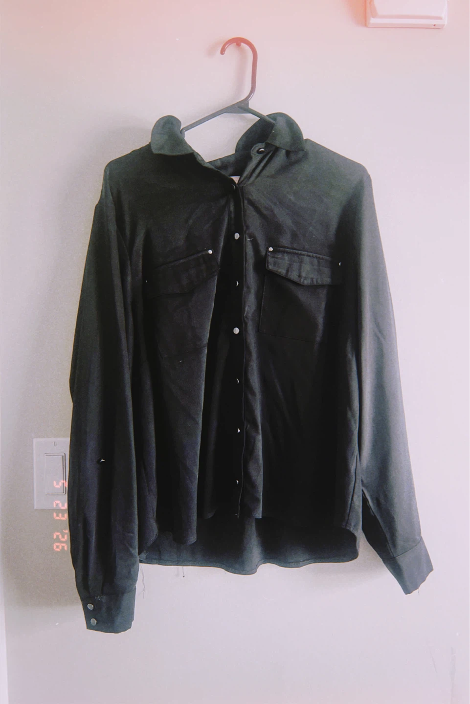 Black Long Sleeve Button-Up Shirt