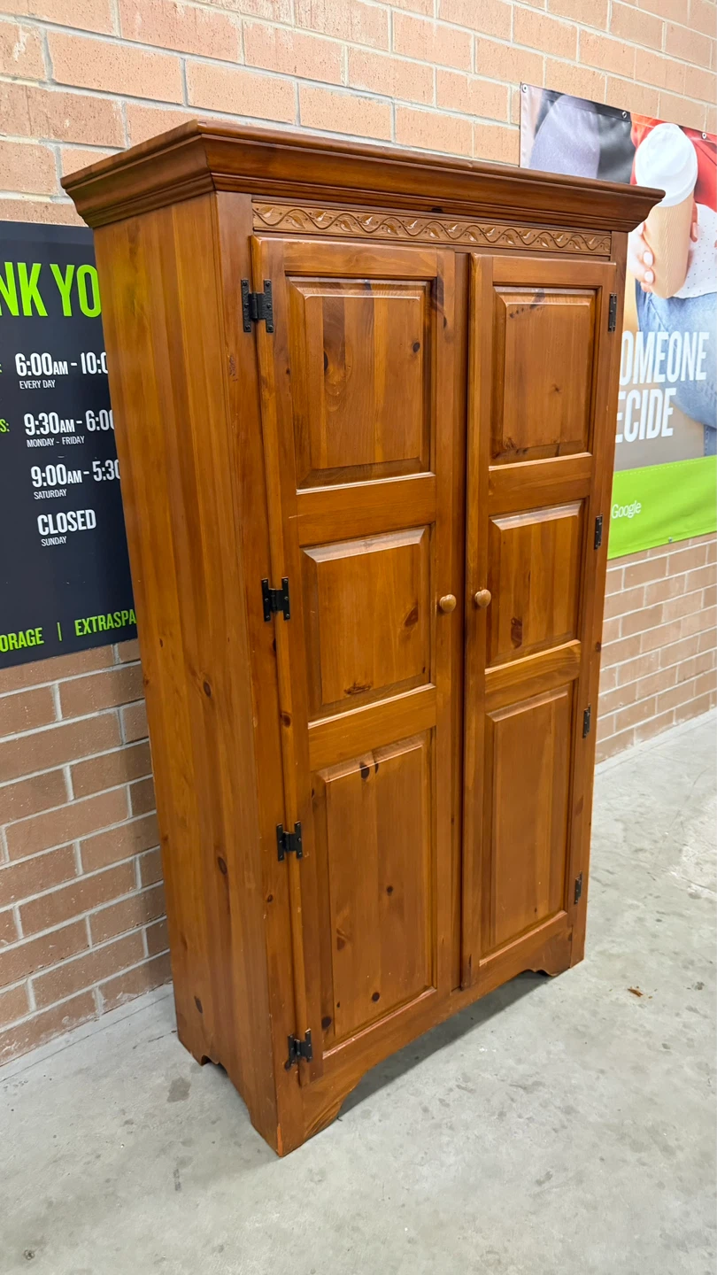 Wooden Armoire Cabinet with Shelves and Drawers - photo 4