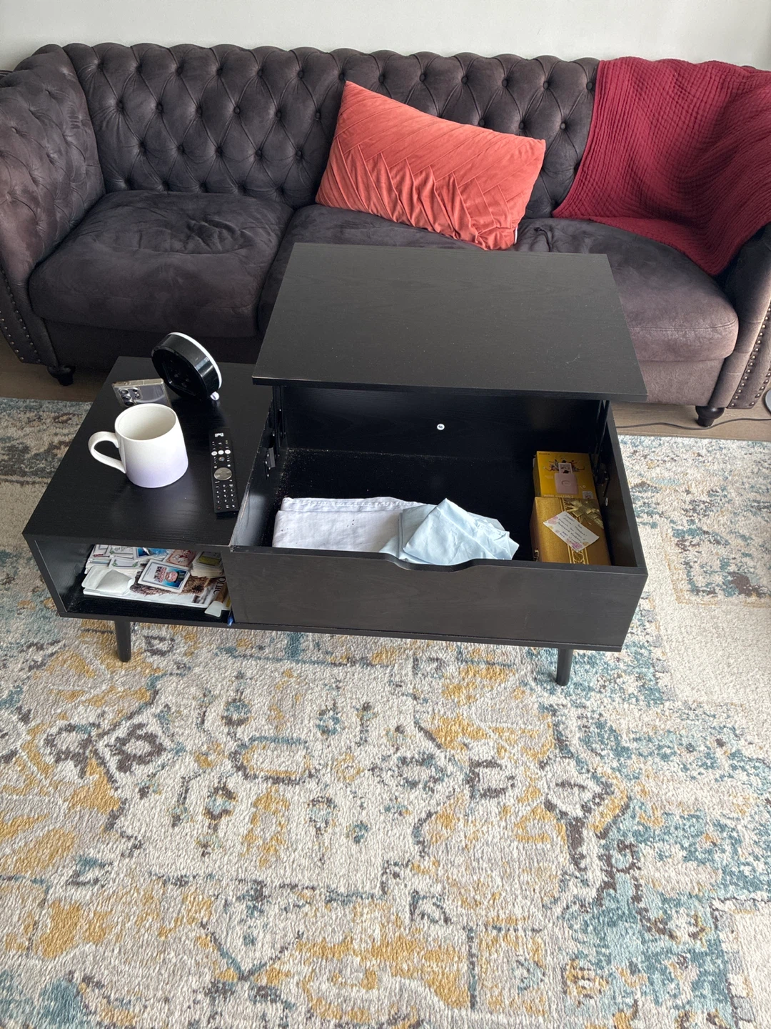 Black Lift-Top Coffee Table - photo 2