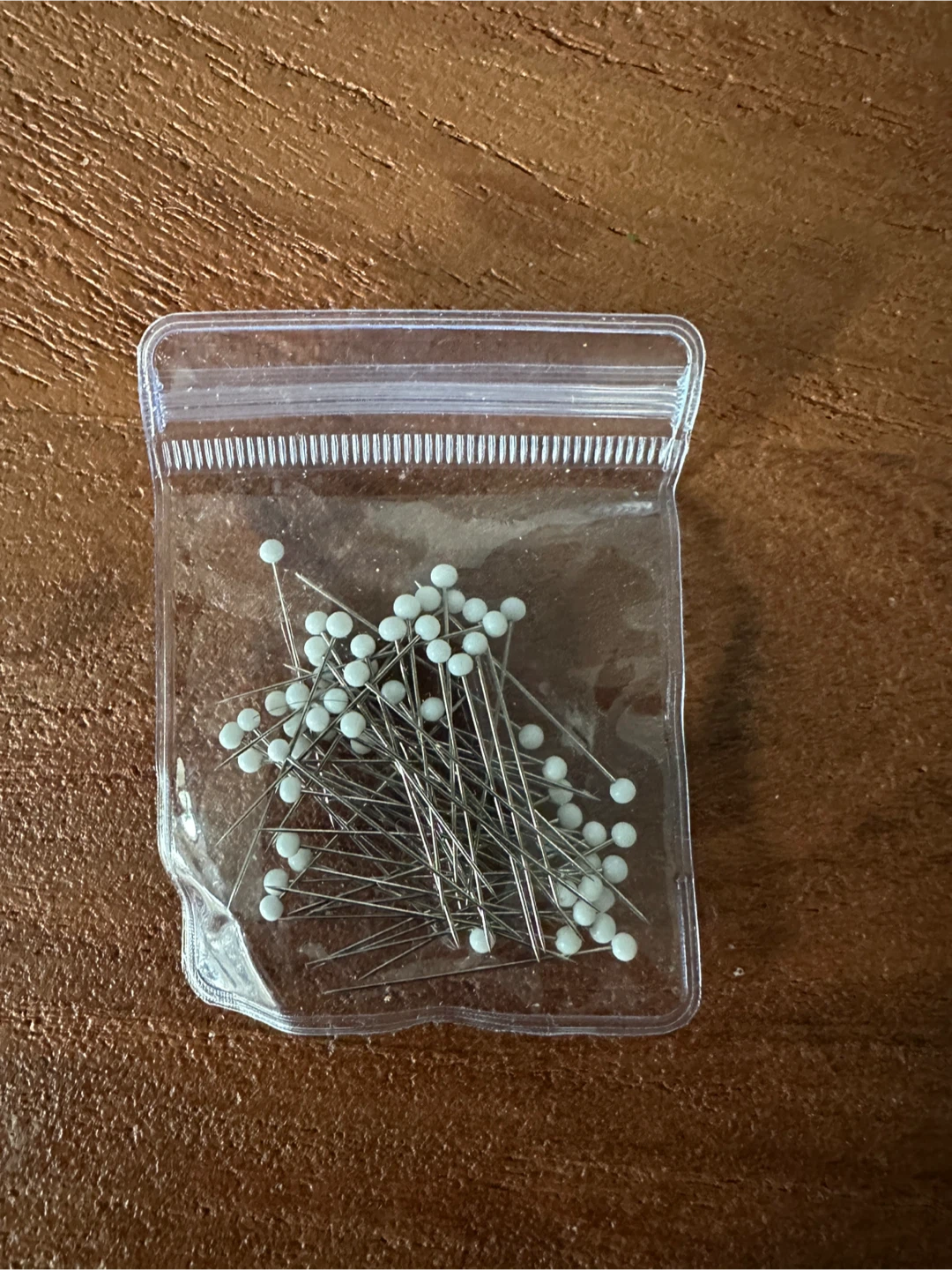 Straight Pins with White Ball Heads