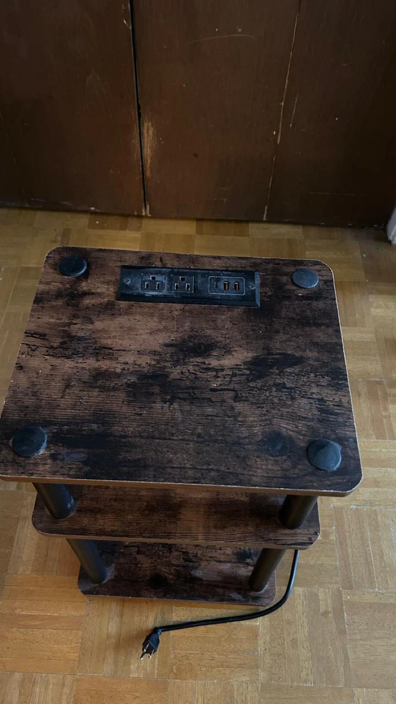End Table with Built-in Power Strip