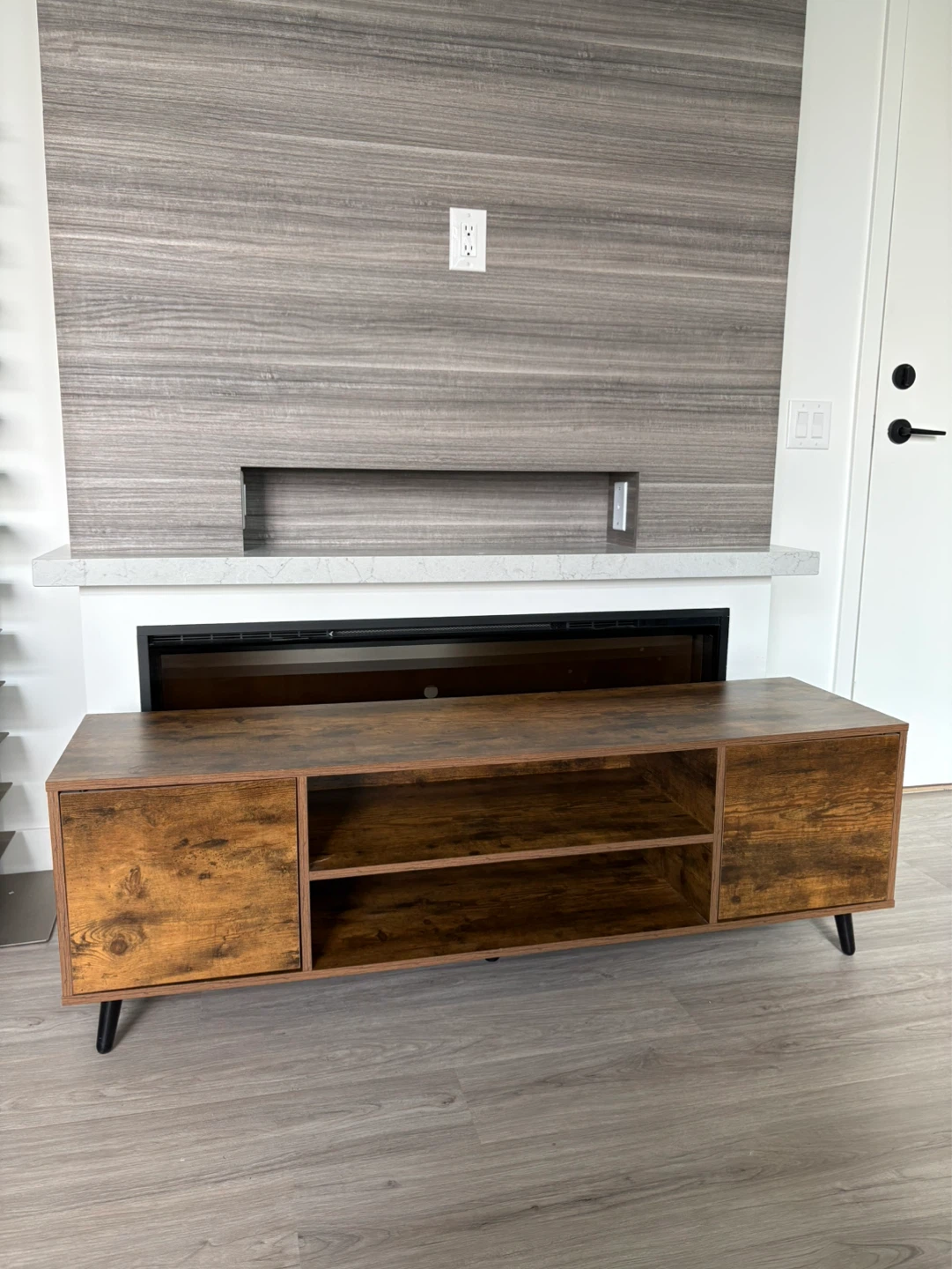 Rustic Brown TV Stand with Storage