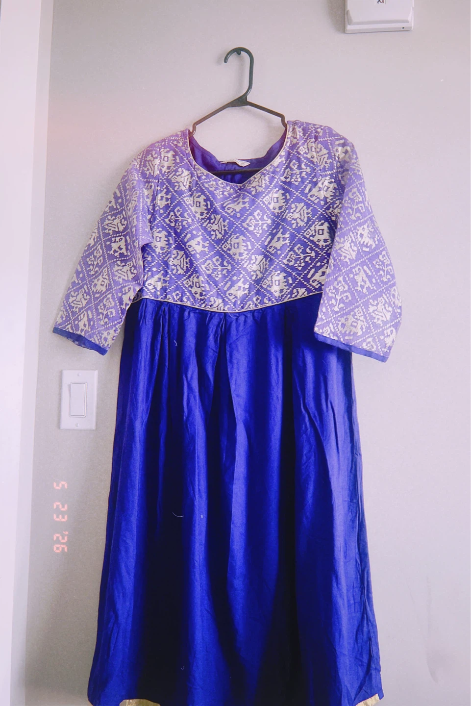 Purple and Gold Embroidered Dress