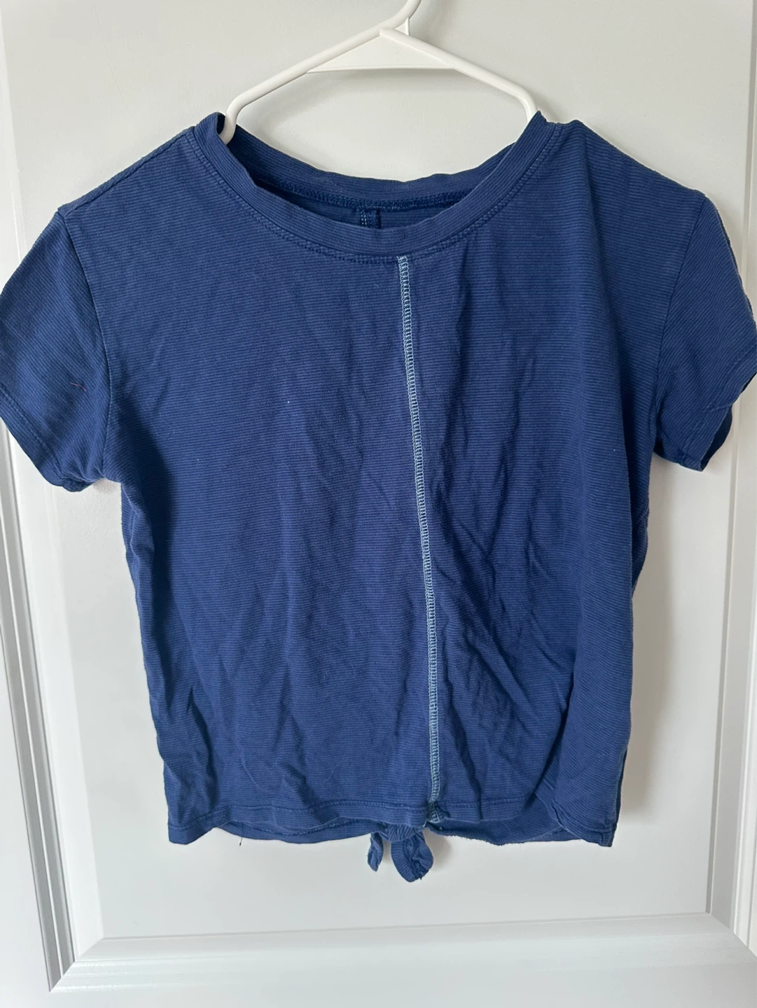 Ozella Girls Blue Tie-Front T-Shirt Size L (10/12)