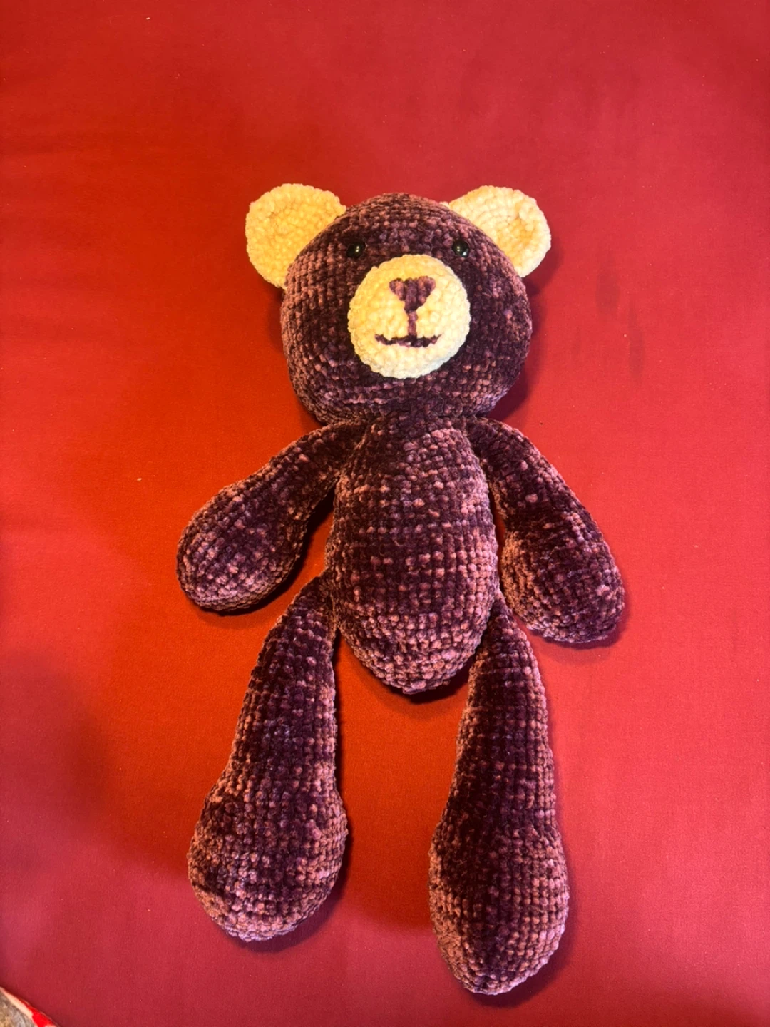 Handmade Purple Crochet Teddy Bear Toy