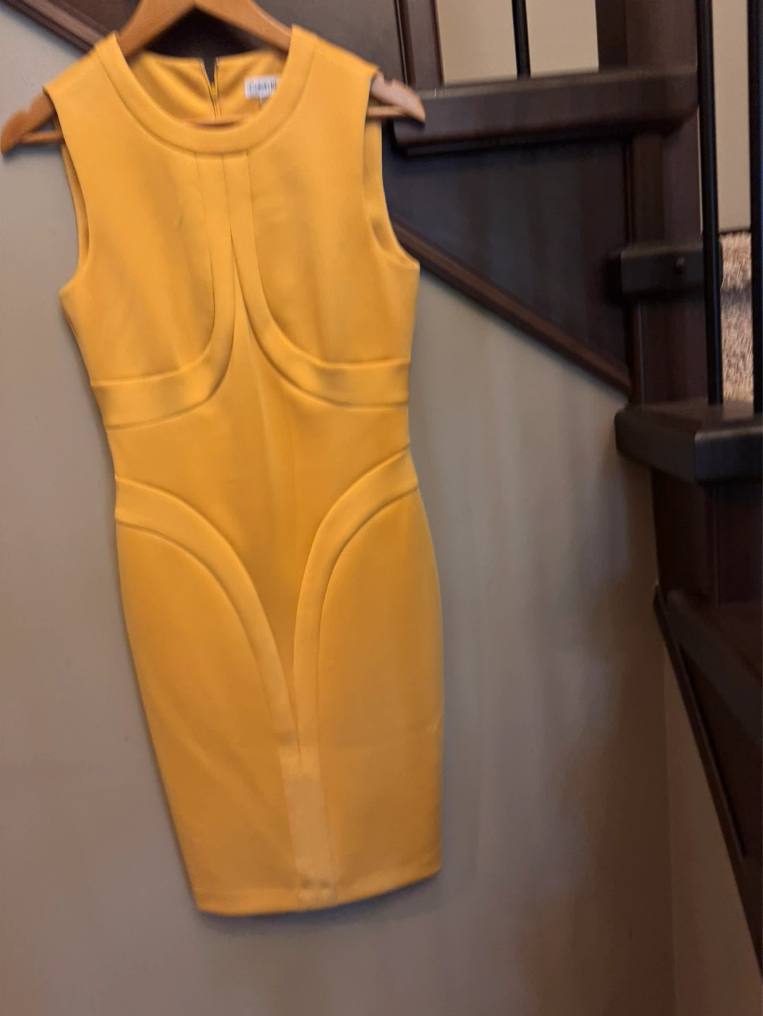 Yellow Sleeveless Sheath Dress