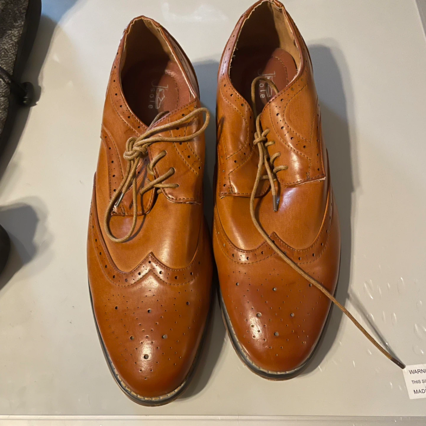 J.sole Wingtip Brogue Oxford Shoes - Size 47 - Brown