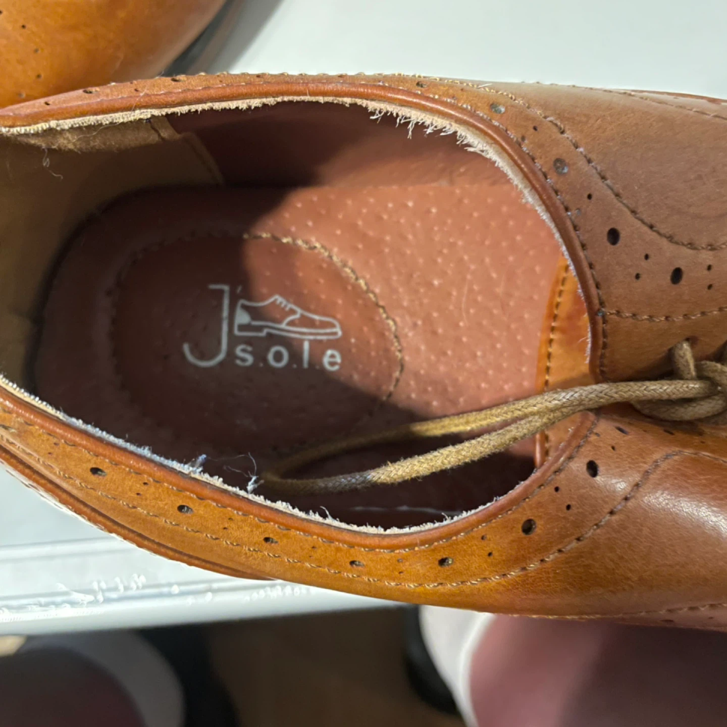 J.sole Wingtip Brogue Oxford Shoes - Size 47 - Brown - photo 2