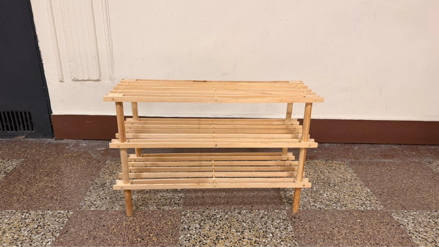 Bamboo stick 3-Tier Shoe Rack
