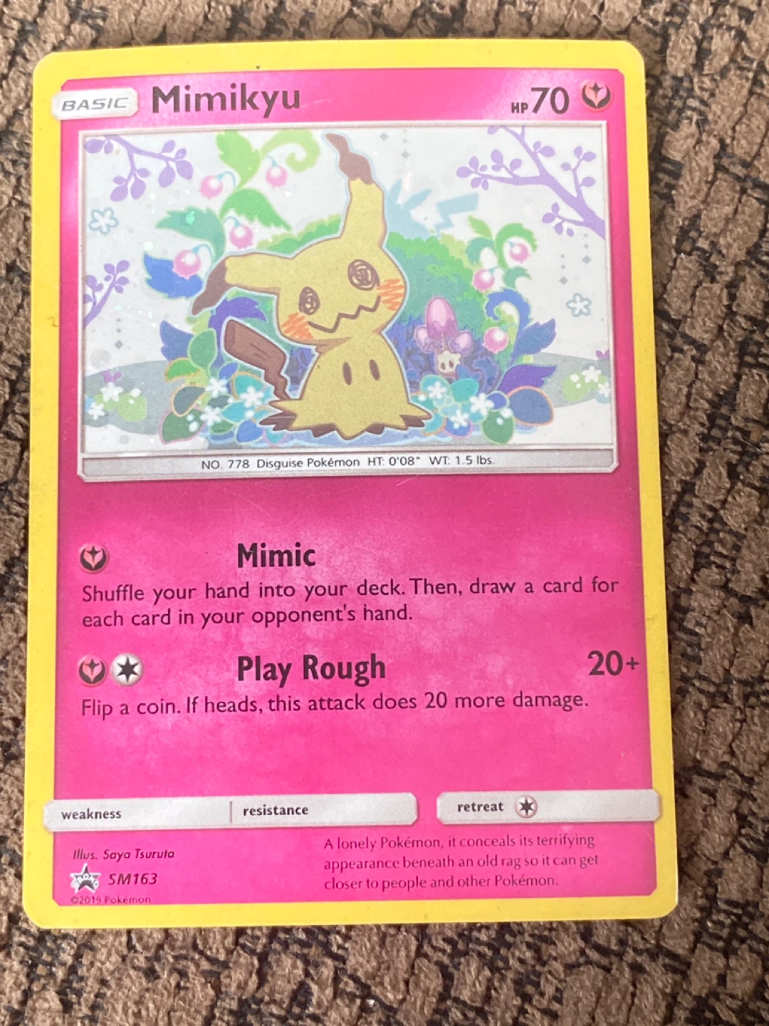 Pokemon Mimikyu Card SM163