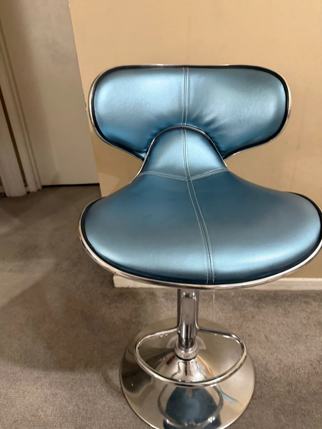 Adjustable Blue Bar Stool