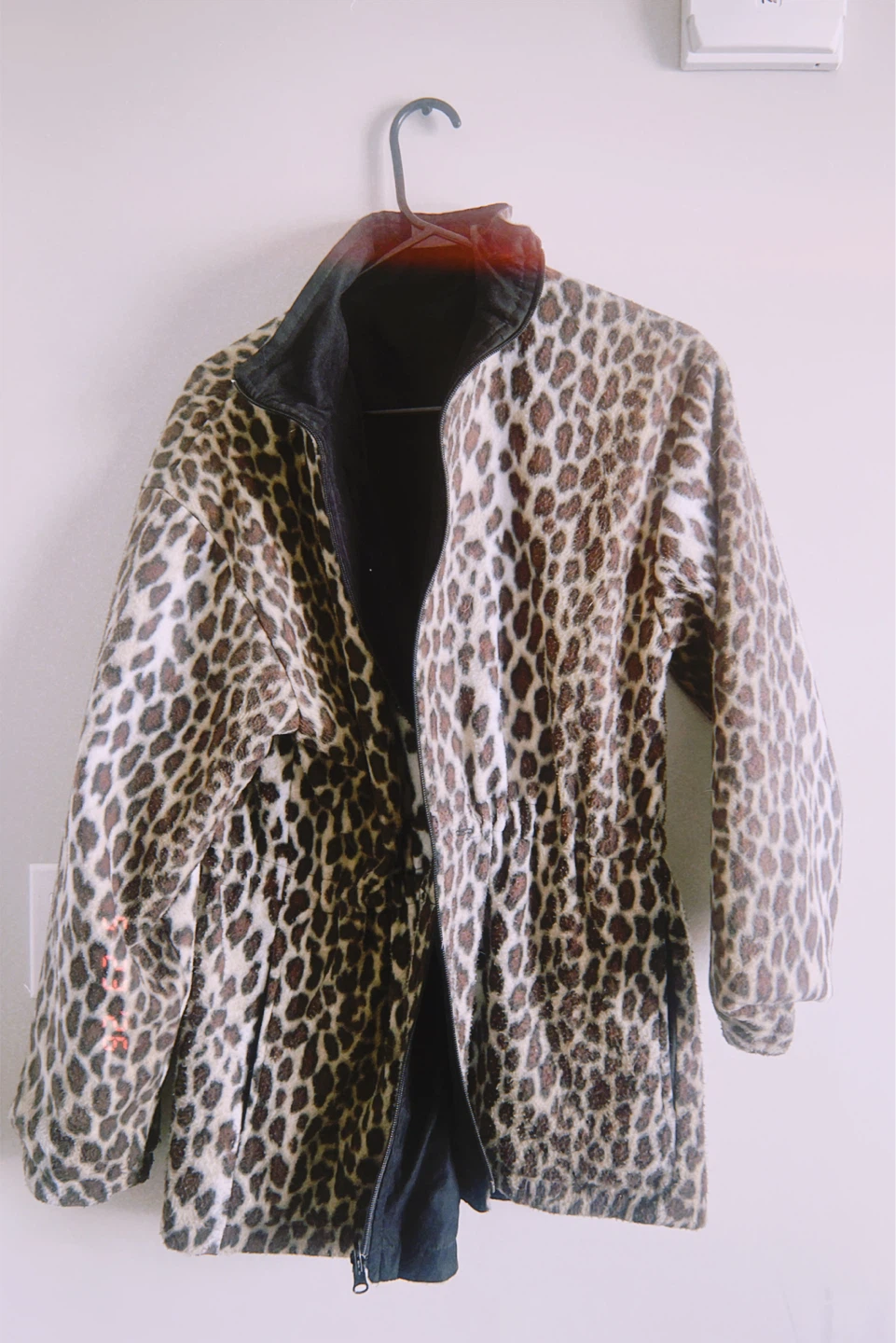 Leopard Print Fleece Lined Jacket