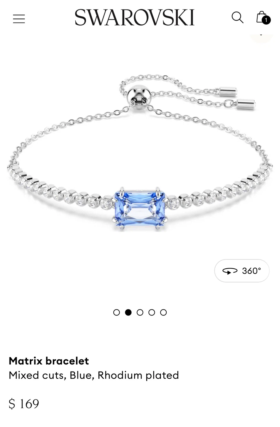 Swarovski Matrix Bracelet Blue Rhodium Plated - photo 3
