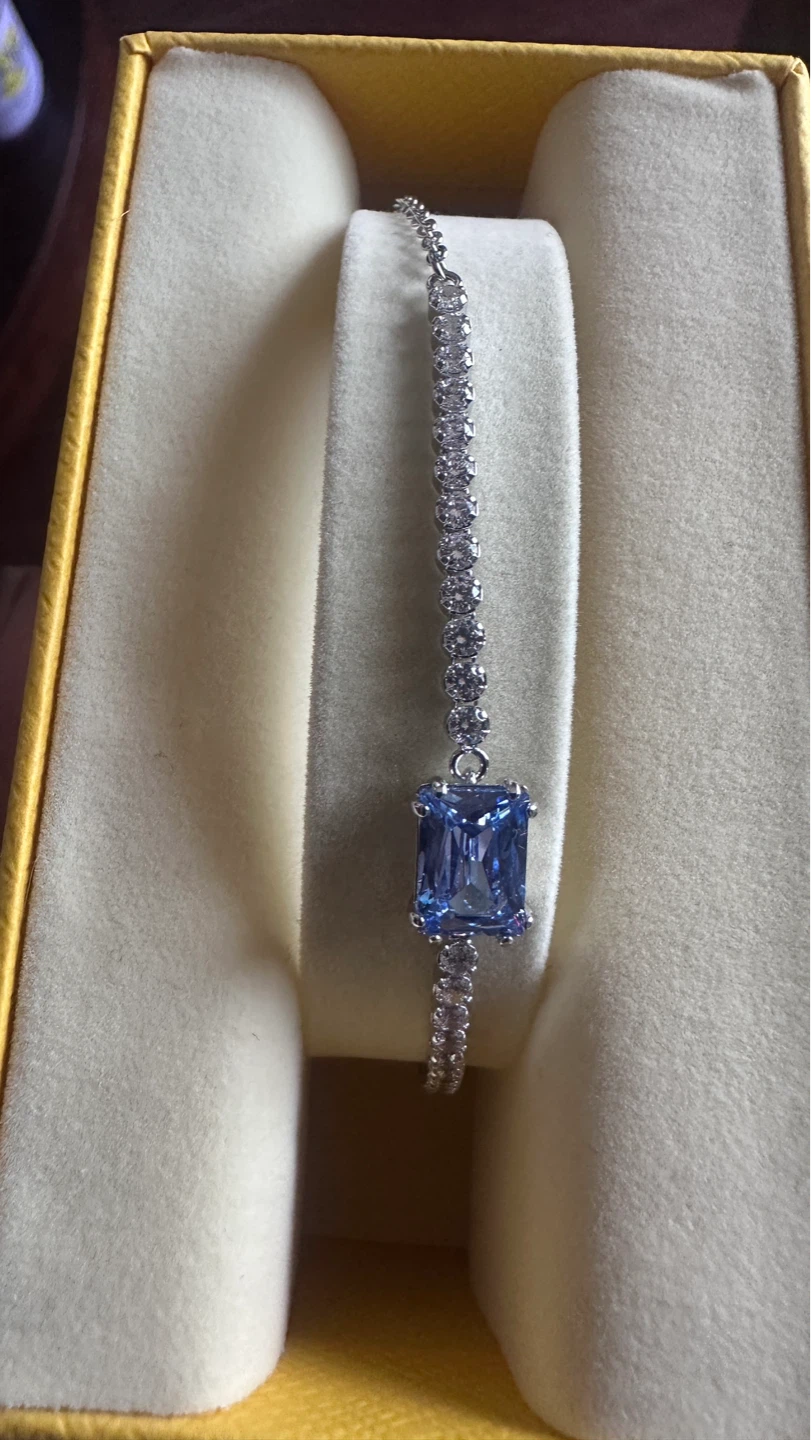Swarovski Matrix Bracelet Blue Rhodium Plated
