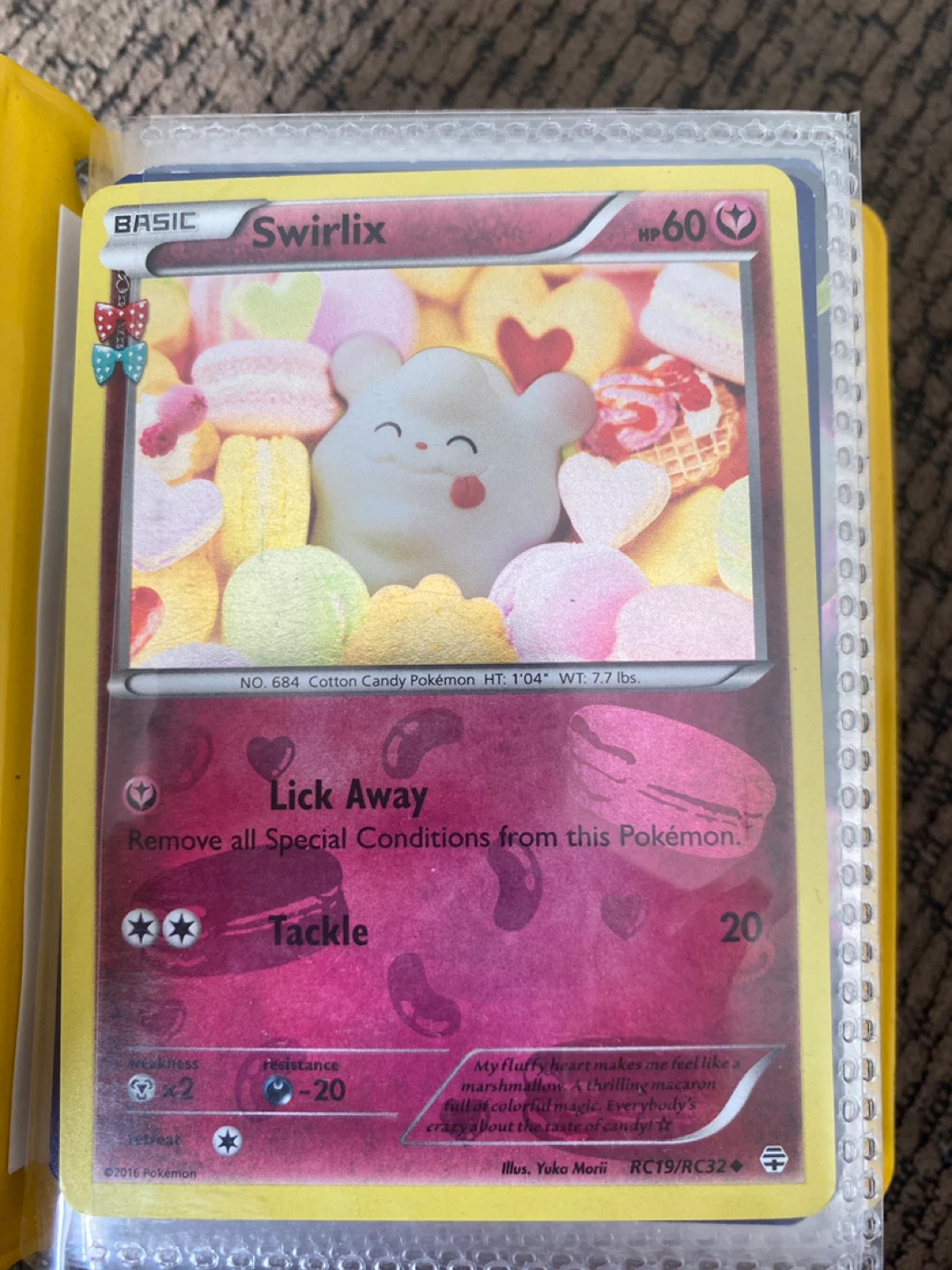 Pokemon Swirlix Basic Trading Card