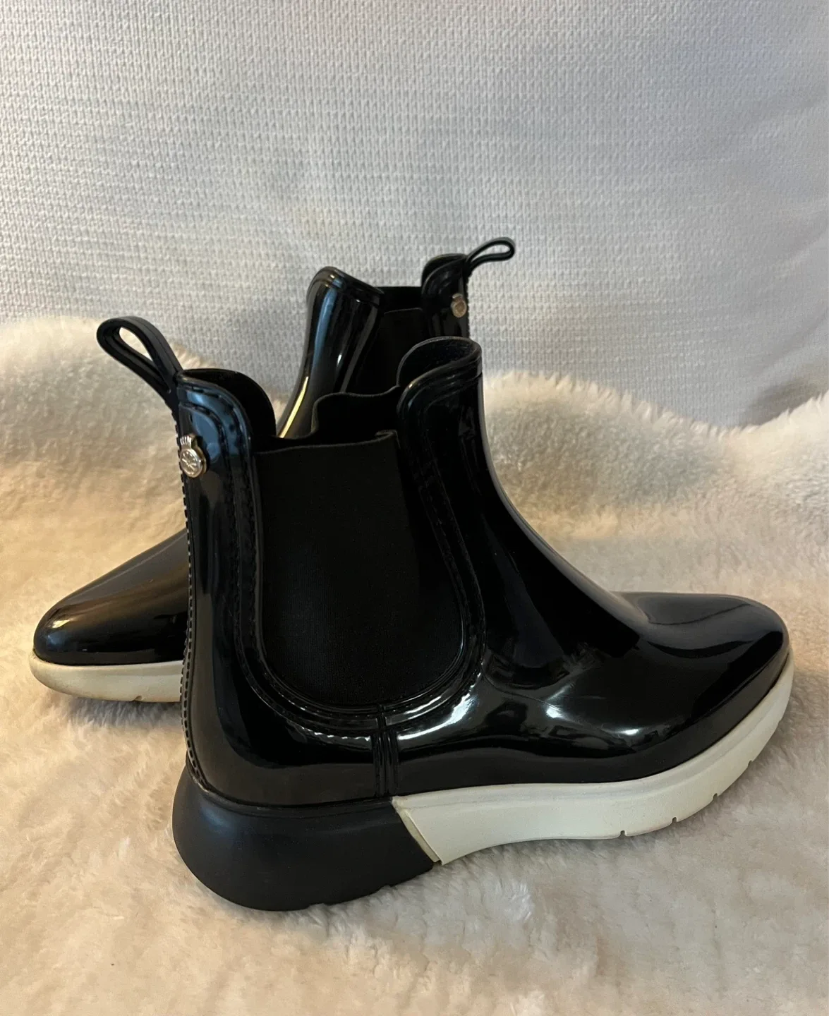 Lemon Jelly Black Gloss Chelsea Boots Size 8 - photo 2