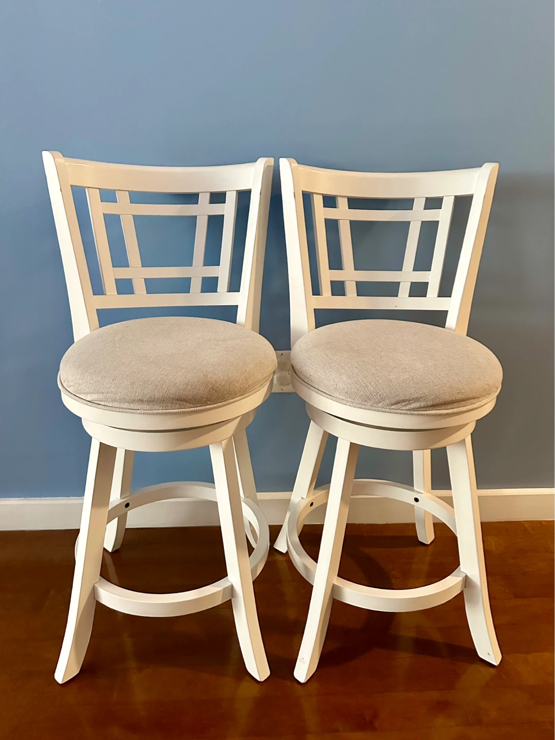 White Swivel Counter Stools (Set of 2)