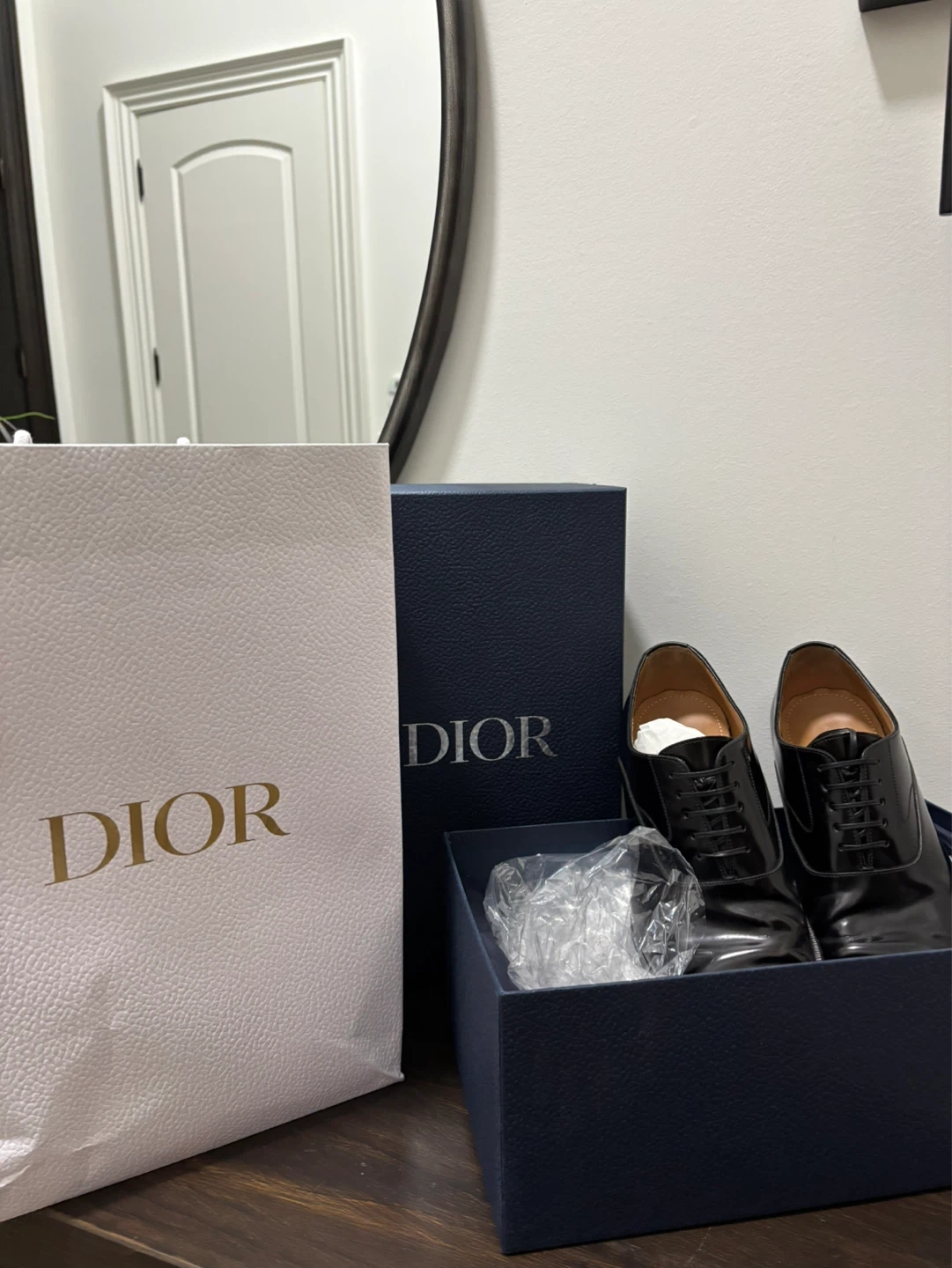 Dior Black Leather Cap Toe Oxford Shoes - Size 41 - photo 2