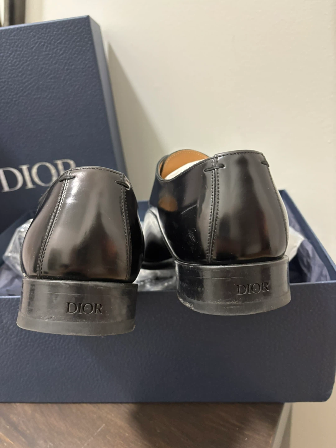 Dior Black Leather Cap Toe Oxford Shoes - Size 41 - photo 4