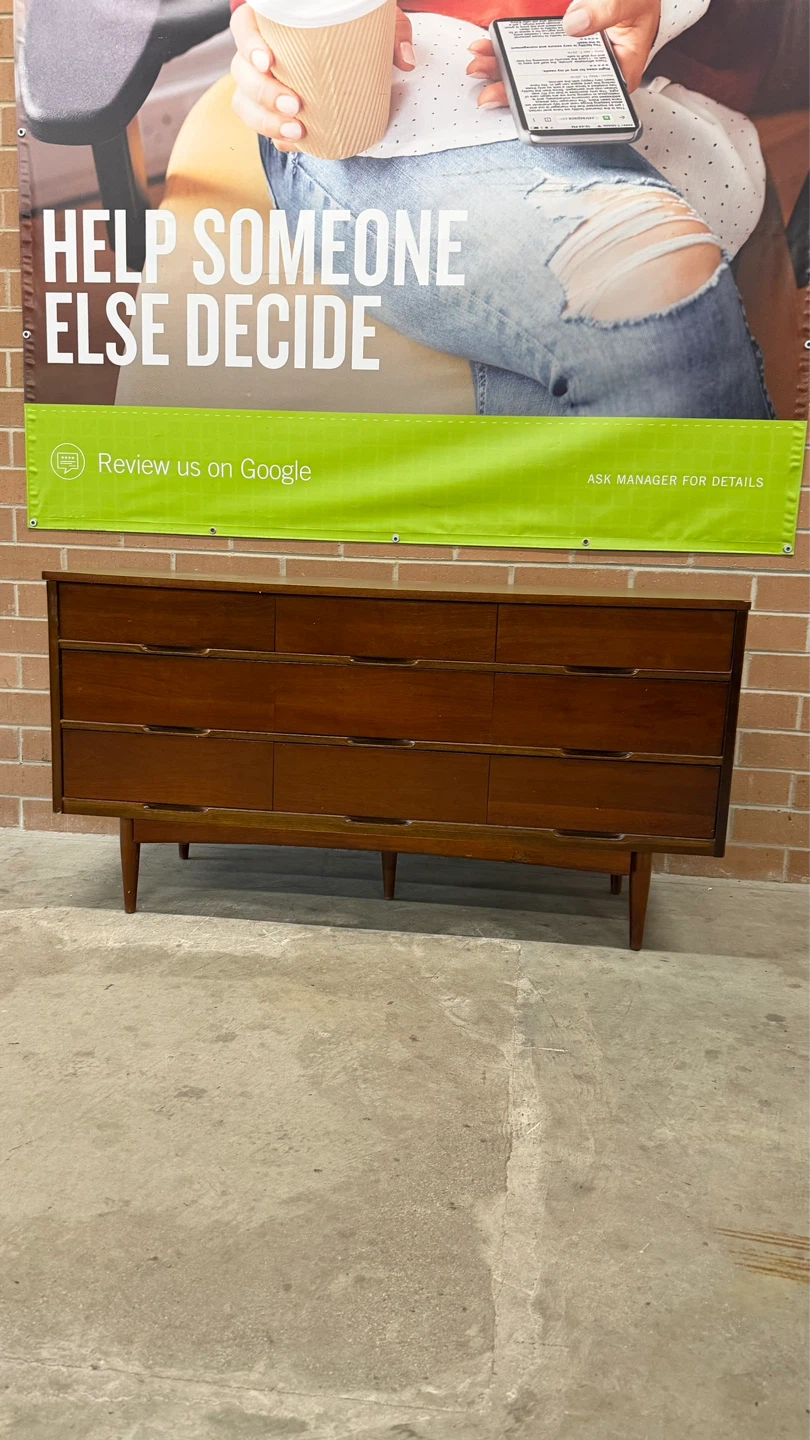 Mid-Century Modern 9-Drawer Dresser