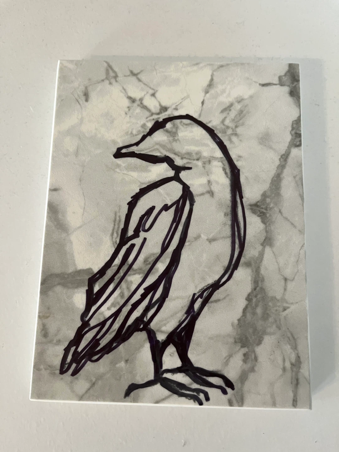 “The Raven” on polished stone
