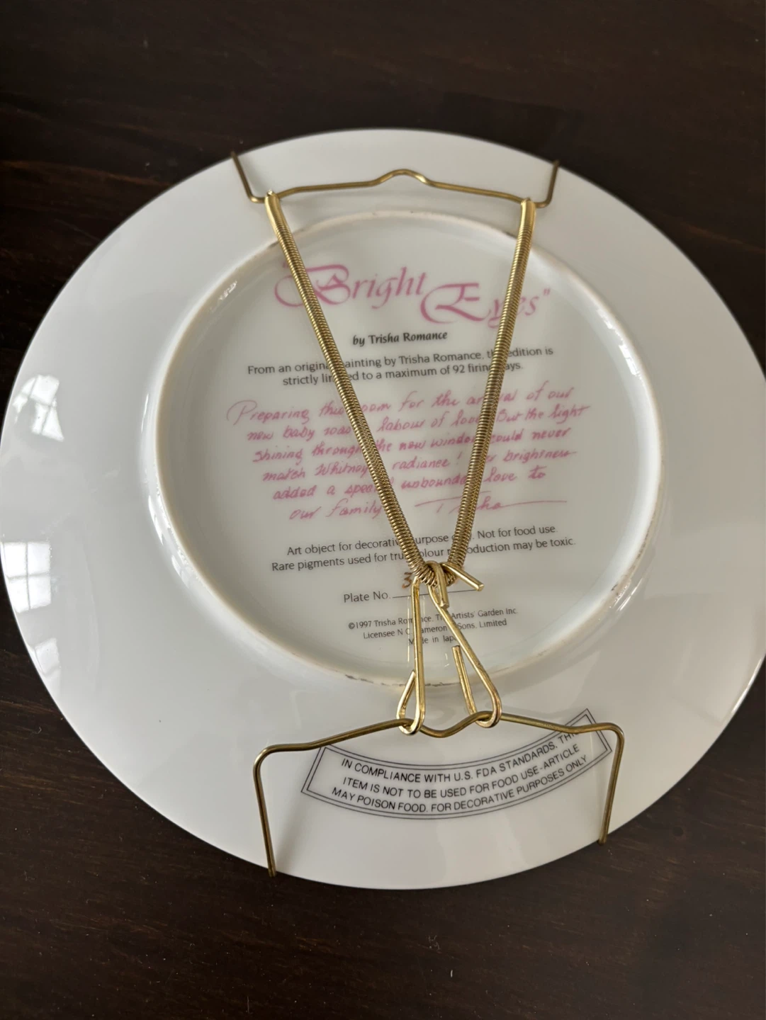 Trisha Romance "Bright Eyes" Collector Plate - photo 2