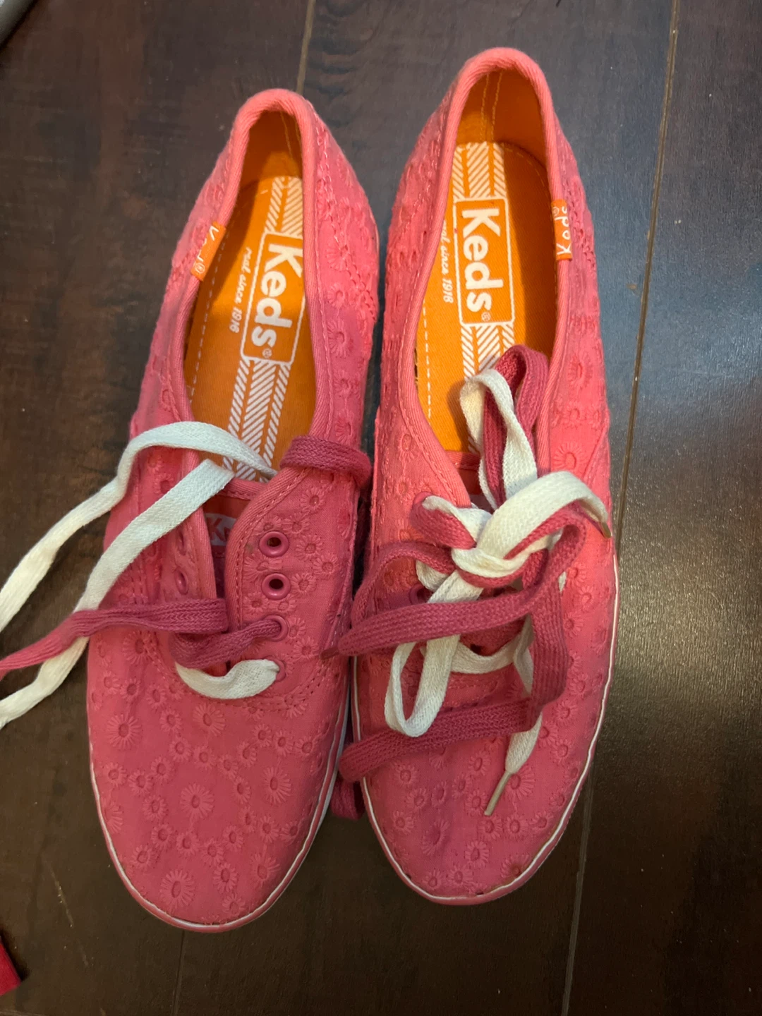 Keds Pink Embroidered Sneakers
