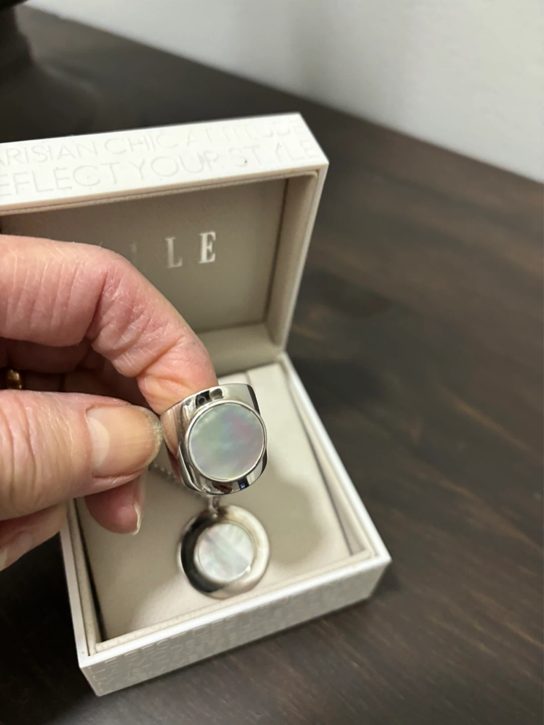 ELLE Ring and Necklace Set with Mother-of-Pearl - photo 5