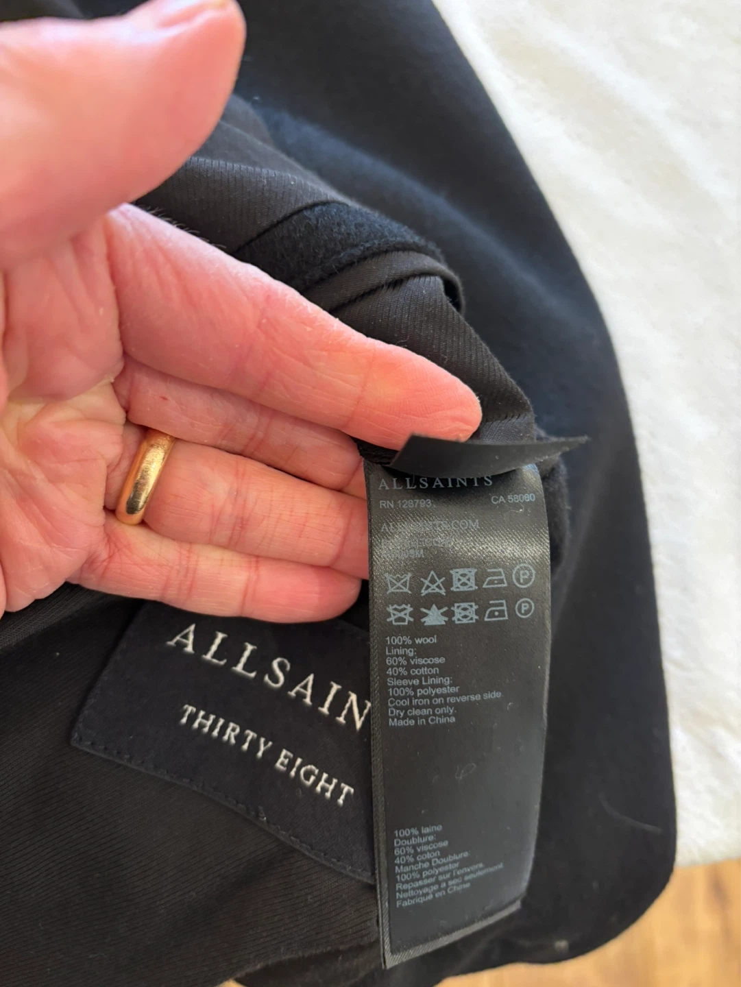 AllSaints "Thirty Eight" Black Wool Blend Coat - photo 5