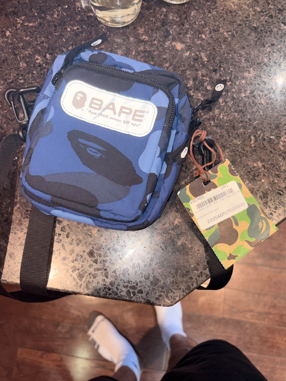 BAPE Blue Camo Crossbody Bag - photo 2