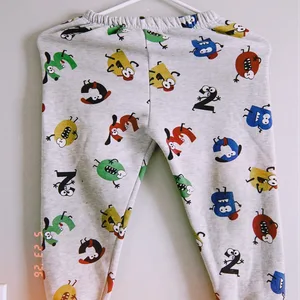 Kids' Grey Monster and Number Print Sweatpants