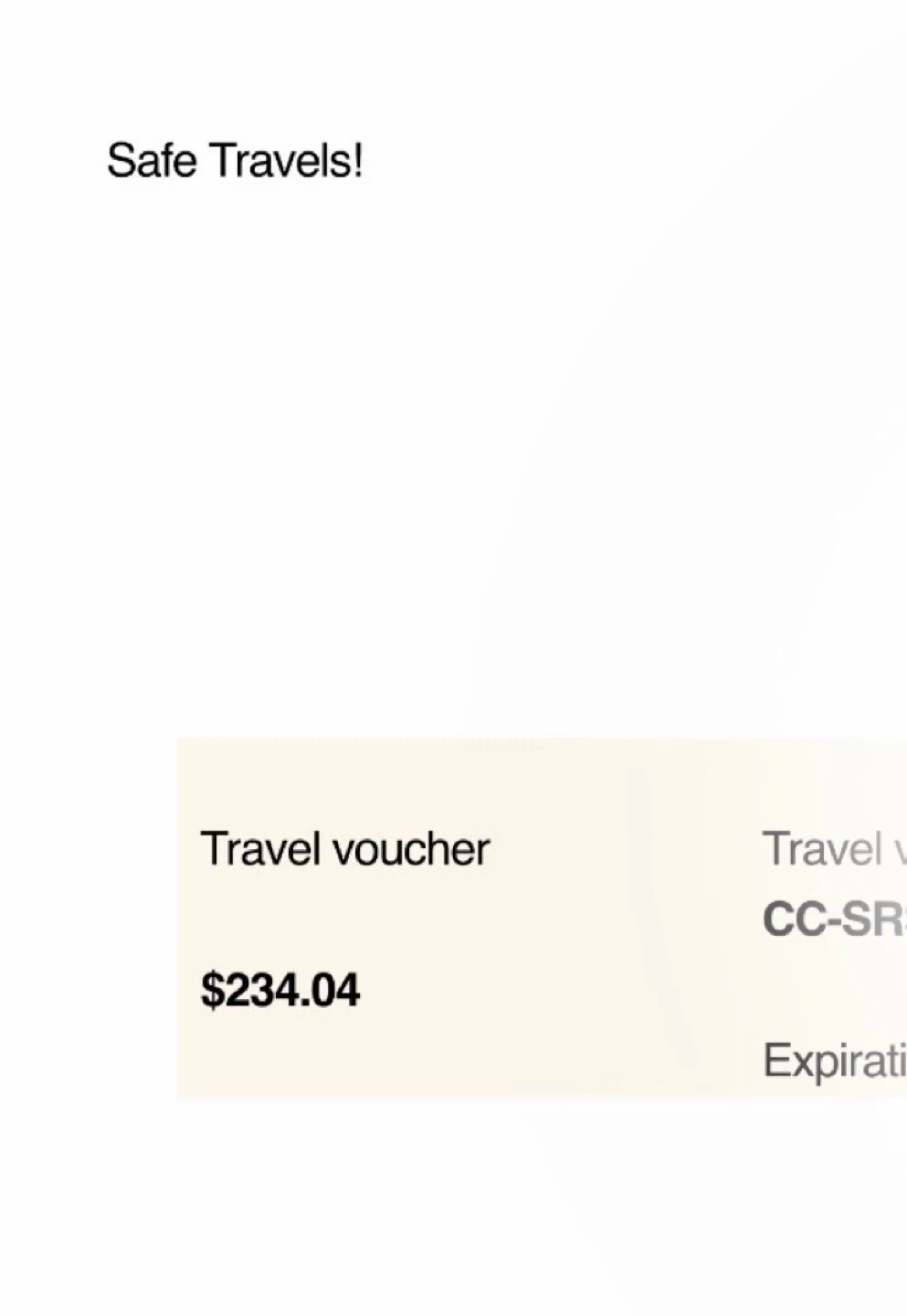 VIA Rail Travel Voucher for $234.04