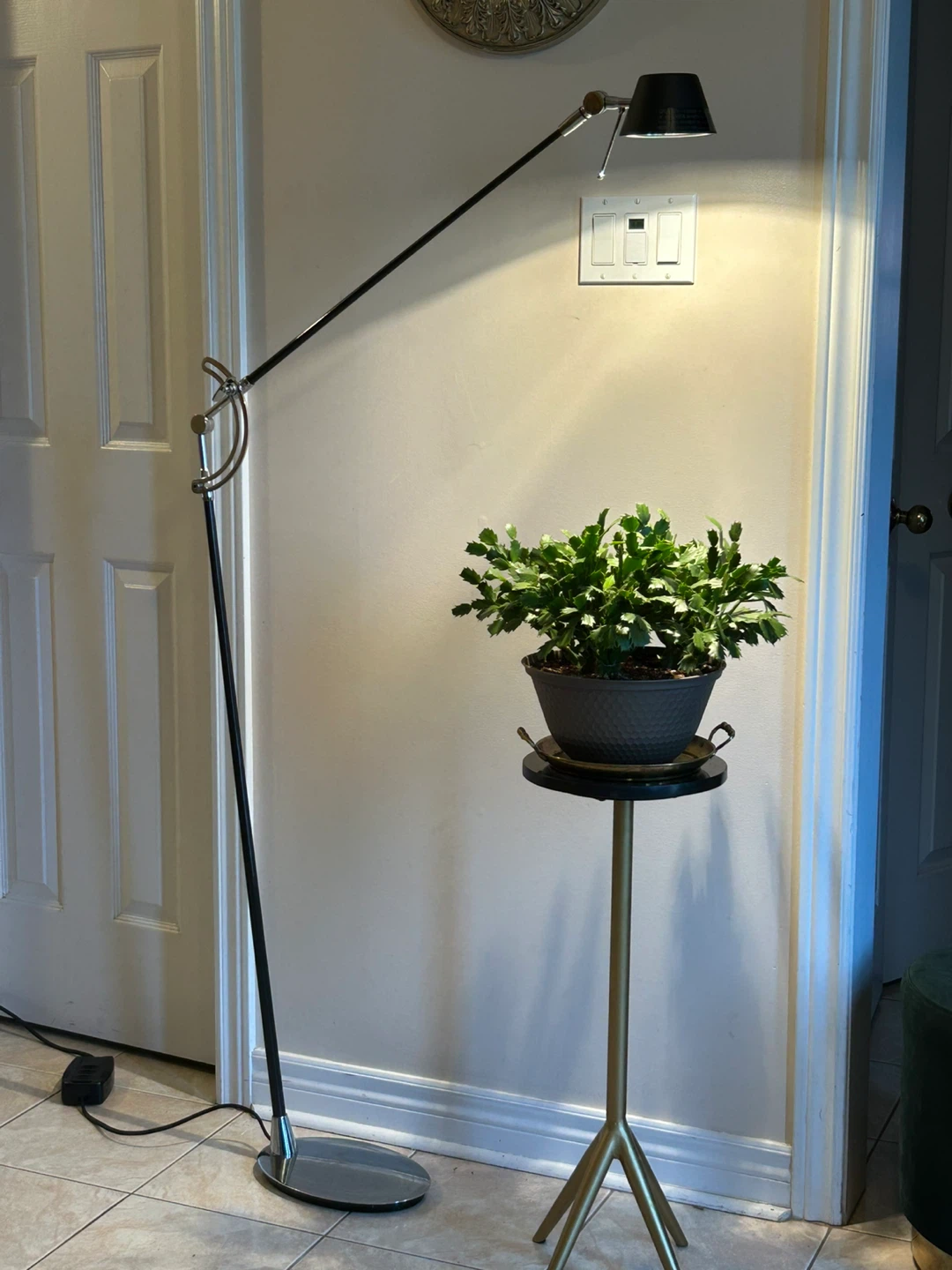 Adjustable Floor Lamp - Black and Chrome