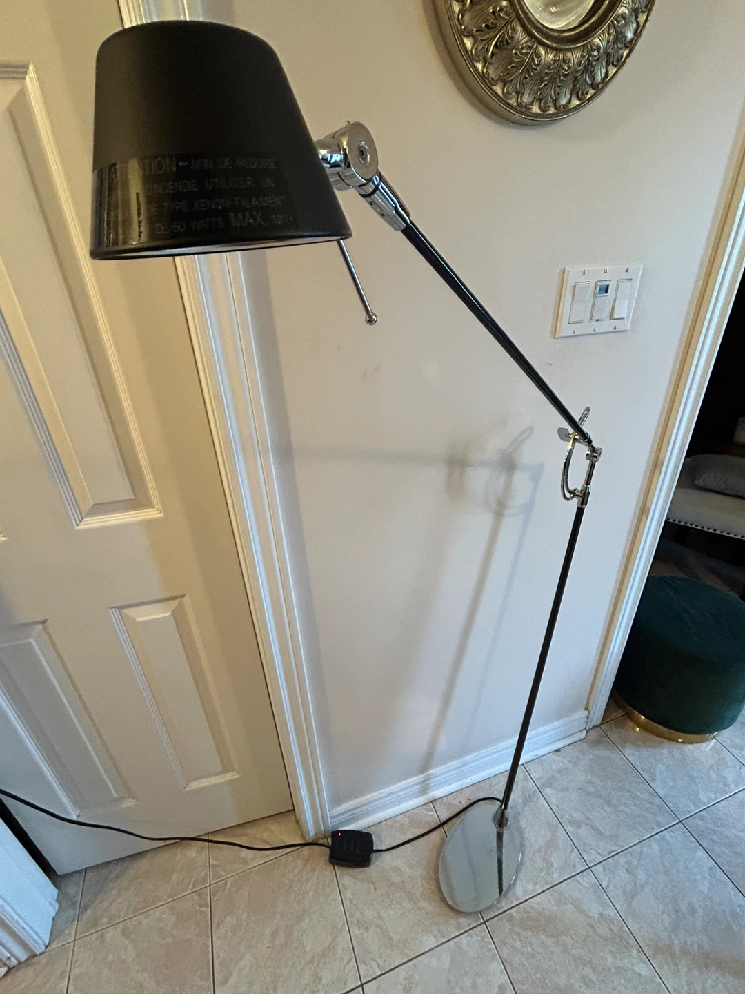 Adjustable Floor Lamp - Black and Chrome - photo 3