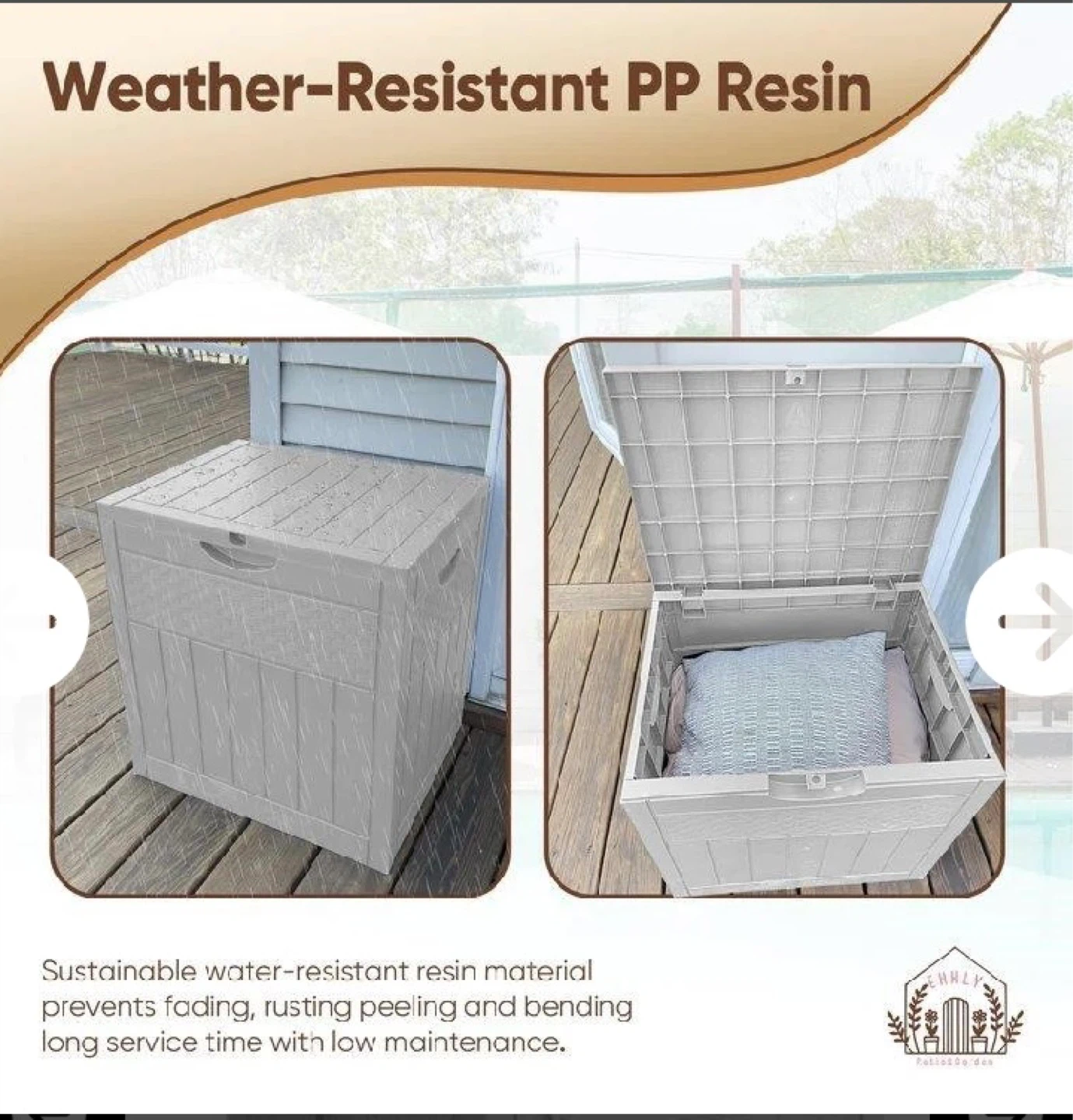 Brand New 33 Gallon Deck Box White - photo 4