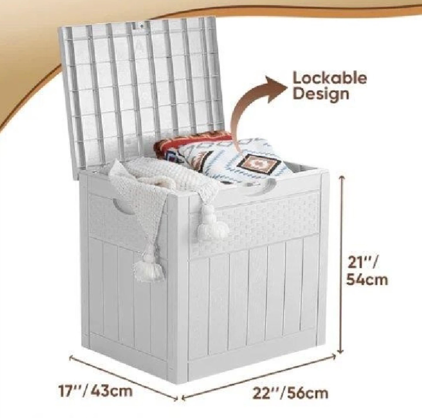 Brand New 33 Gallon Deck Box White - photo 2