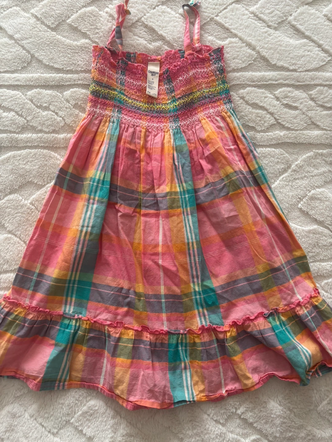 OshKosh B'gosh Girls Plaid Sundress Size 6