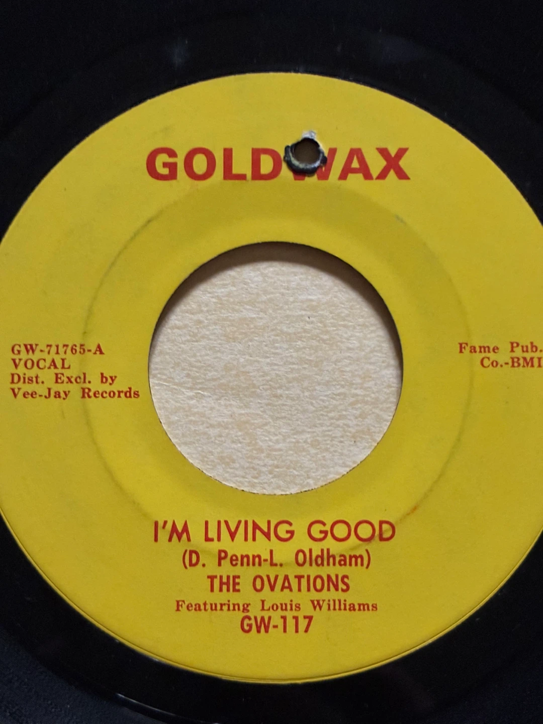 The Ovations – I'm Living Good Vinyl 7" 45 RPM Single 1965 - photo 4