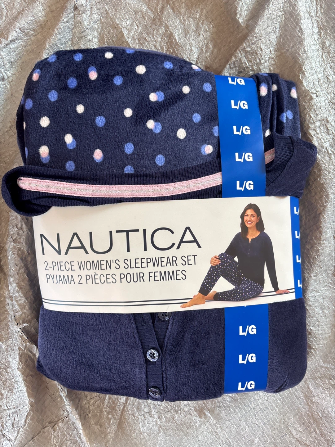 Nautica 2-Piece Women's Sleepwear Set - Navy Blue, Size L/G
