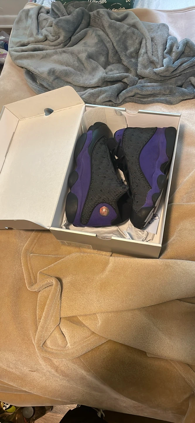 Air Jordan 13 Retro Black/Court Purple-White Men's Shoes - photo 3