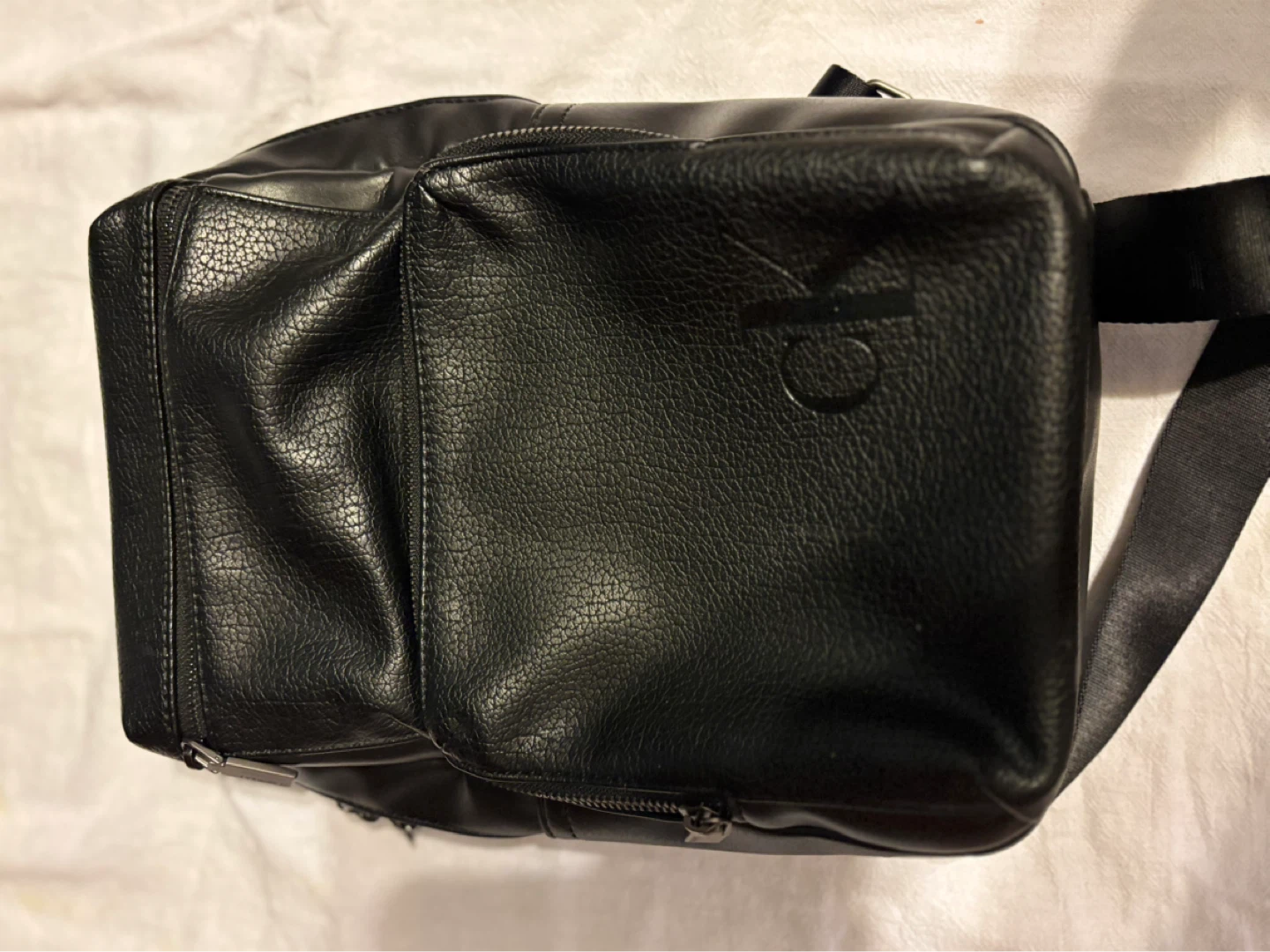 Calvin Klein Black Faux Leather Sling Bag