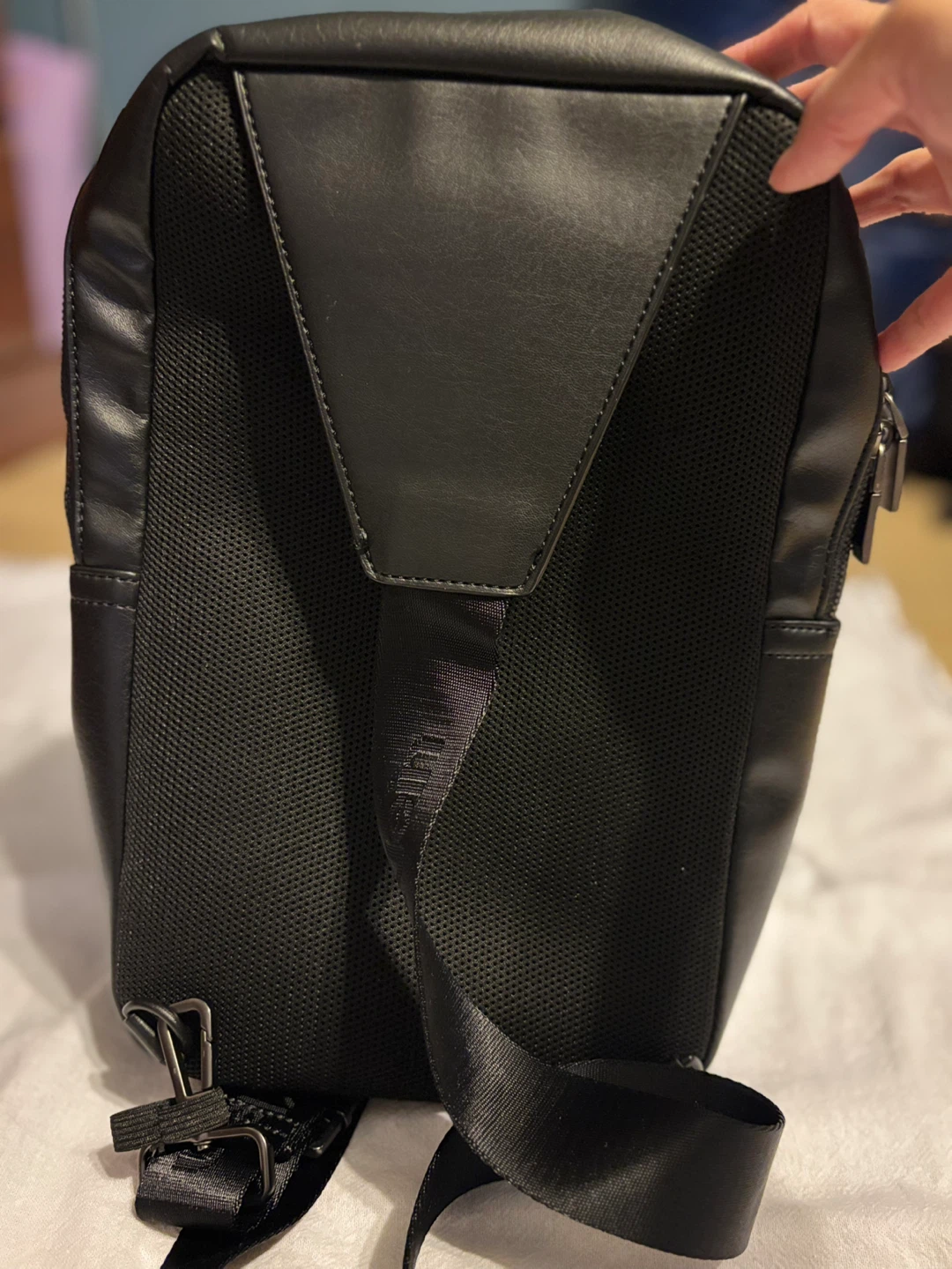 Calvin Klein Black Faux Leather Sling Bag - photo 2
