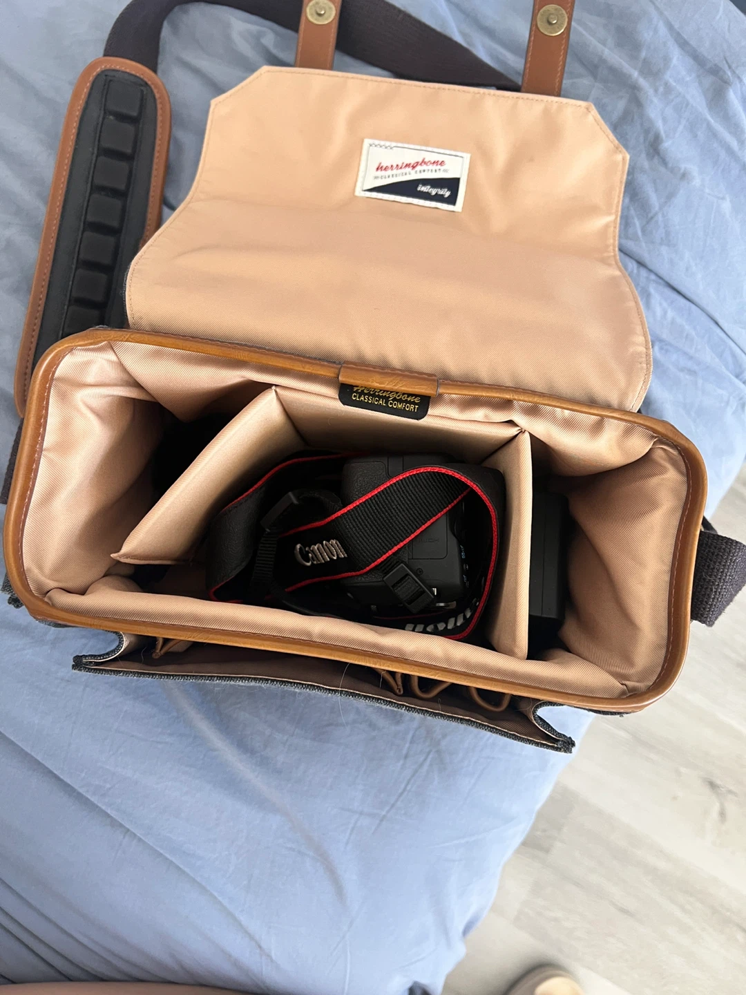 Herringbone Grey Canvas Camera Bag (South Korea) - photo 3