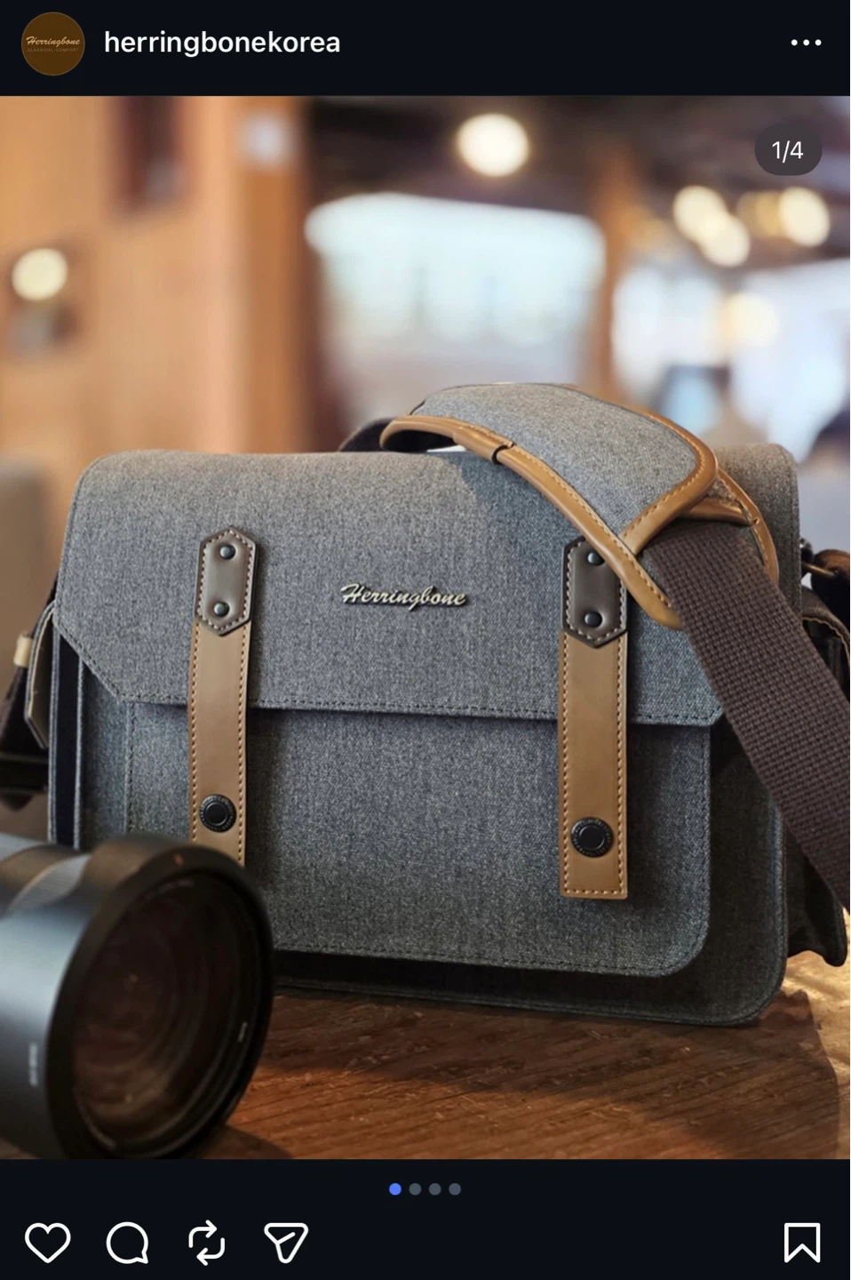 Herringbone Grey Canvas Camera Bag (South Korea) - photo 4