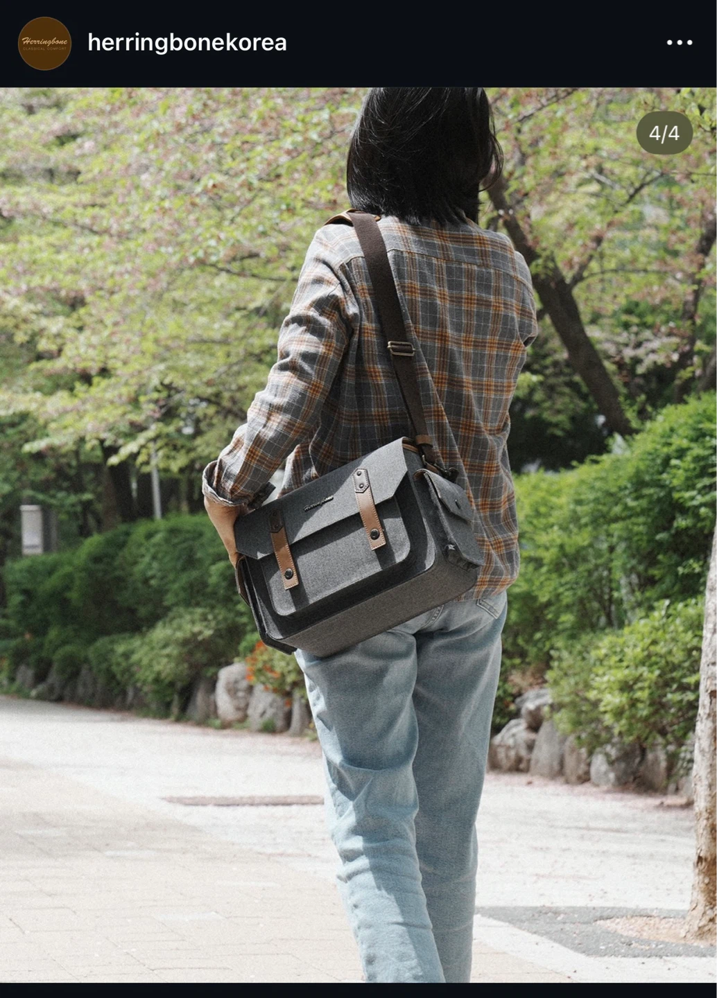 Herringbone Grey Canvas Camera Bag (South Korea) - photo 5