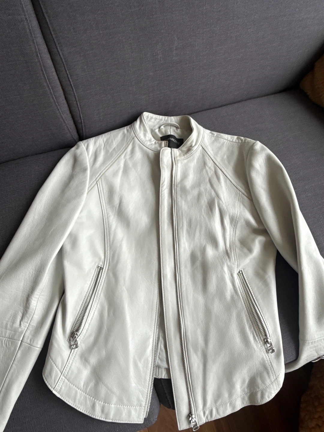 SPORTMAX CODE White Leather Jacket