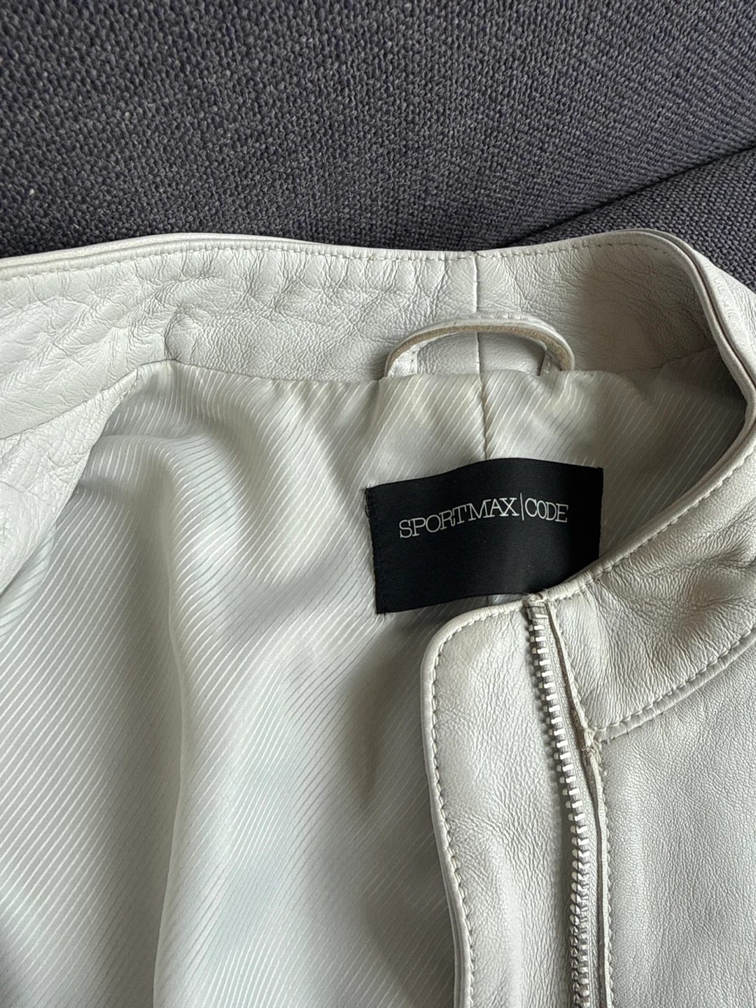 SPORTMAX CODE White Leather Jacket - photo 3
